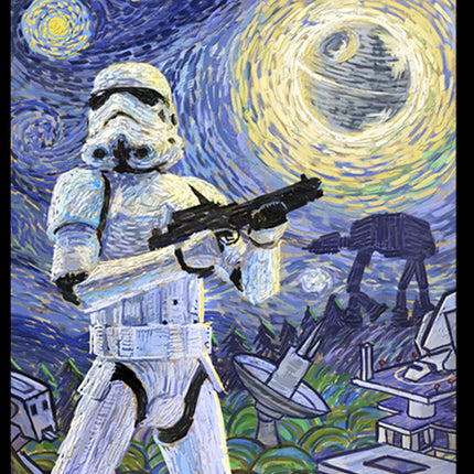 STAR WARS Junior's Stormy Night Graphic Tee, Black Heather, Small