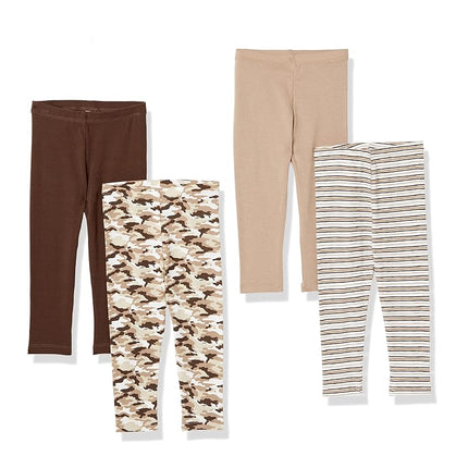 Hanes Girls Baby Leggings, Ultimate Flexy Knit Pants Boys & Girls, 3-Pack, Brown/Tan, 6-12 Months