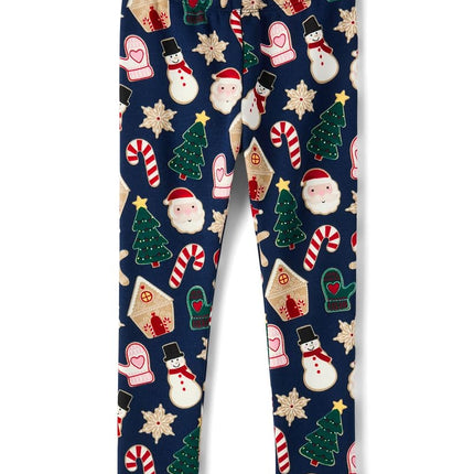 Gymboree Girls' and Toddler All Holiday Leggings, Holiday Snowman, 8