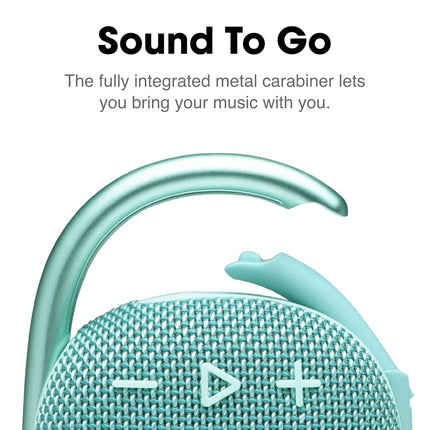 OLKIEQZ Clip 4: Portable Speaker with Bluetooth, Built-in Battery, Waterproof and Dustproof Feature - Teal