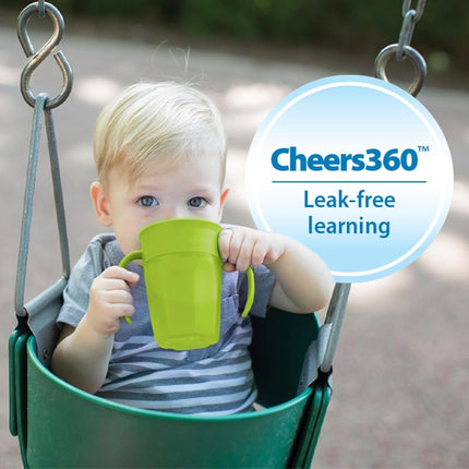 Dr. Brown's Toddler Feeding Starter Set, Travel Bundle with Cheers360 Spoutless Training Cup with Handles, 6m+, 4 Piece
