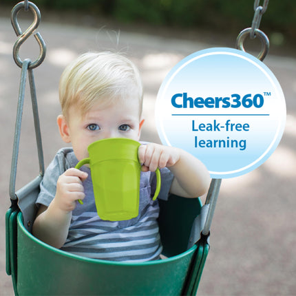 Dr. Brown's Toddler Feeding Starter Set, Travel Bundle with Cheers360 Spoutless Training Cup with Handles, 6m+, 4 Piece