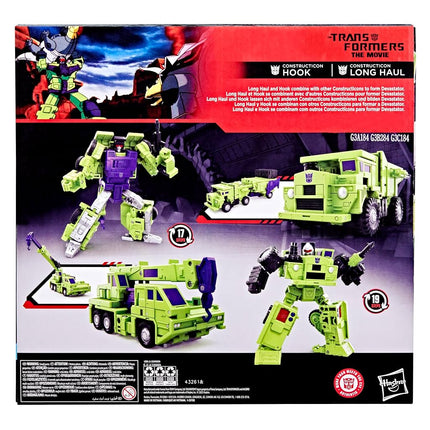 Transformers Studio Series The Transformers: The Movie Constructicon Long Haul & Constructicon Hook, 6.5-inch Action Figures, Robot Toys for Ages 8+, Superhero Toy