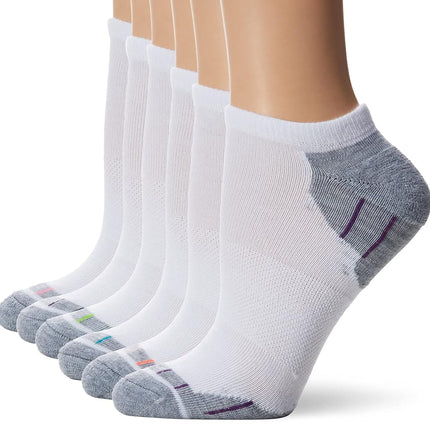 Hanes Women's 6-Pair Comfort Fit No Show Socks Casual, Assorted 3, Shoe Size:6-9.5 UK (Pack of 6)