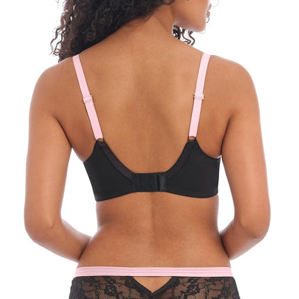 Freya Women's Offbeat Underwire Side Support Bra Full Coverage, Black, 28D