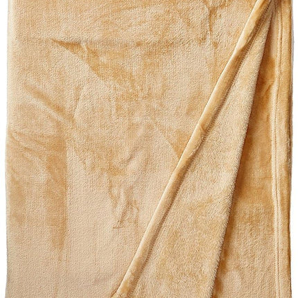 Couverture solide en micro-polaire ultra-douce Elegant Comfort, Lit double/Lit double XL, Or