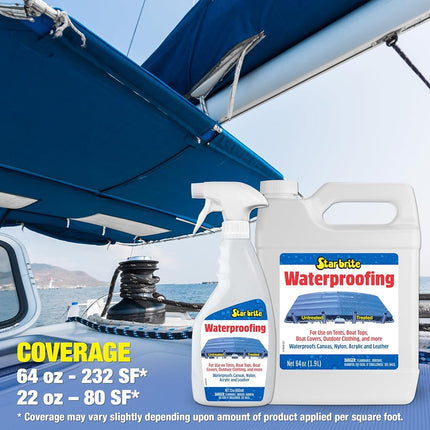 STAR BRITE Waterproofing Spray, Waterproofer + Stain Repellent + UV Protection - 64 OZ (081964)
