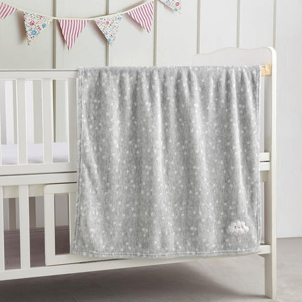CREVENT 2Pcs 30''X40'' Cute Cozy Fluffy Warm Baby Blankets for Infants Toddlers' Bedding Crib Cot Stroller - Grey Cloud + Minky Dinosaur