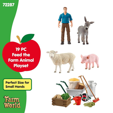 Schleich Farm World - 19Pc Animal Feeding Farm World Bundle | 72287