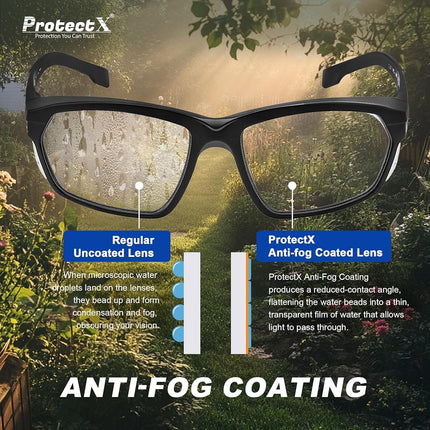 ProtectX Safety Reading Glasses 2.5 Diopter, Safety Glasses with Readers 2.5, Reader Safety Glasses, ANSI Z87.1 Rated with UV Protection - 2 Pack