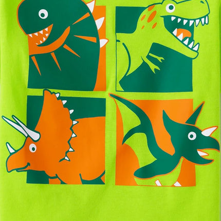 The Children's Place Baby and Toddler Boys' Dino Short Sleeve Graphic T-Shirts, Multipack, Shark Bubbles/Dino Volcano/Dinos, 3T