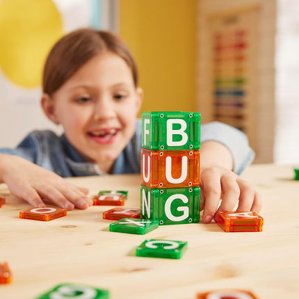 Magna-Tiles microMAGS Learn Letters 56-Piece Magnetic Construction Set, The Original Magnetic Building Brand