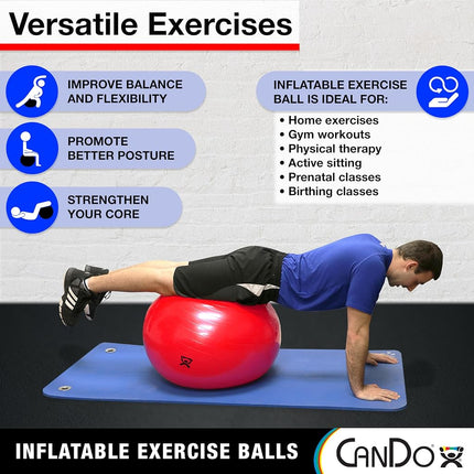 CanDo Exercise Ball, non-slip, inflatable, orange, 120cm