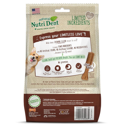 Nylabone Nutri Dent Dog Dental Chews - Natural Dog Teeth Cleaning & Breath Freshener - Dental Treats for Dogs - Filet Mignon Flavor, Medium (20 Count)