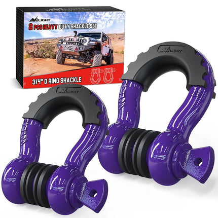 Nilight 2 Pack 3/4" D-Ring Shackle with 7/8" Screw