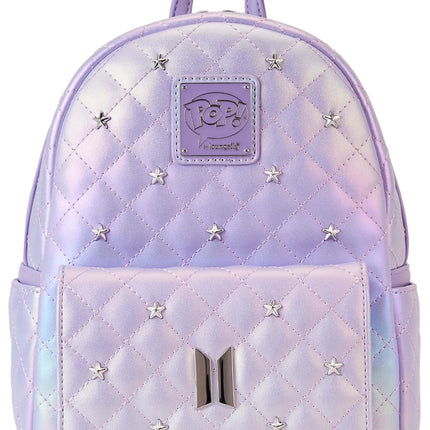 Loungefly BTS Logo Iridescent Purple Mini Backpack