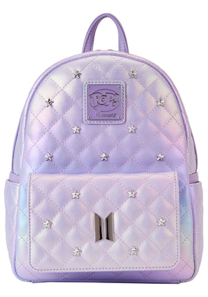 Loungefly BTS Logo Iridescent Purple Mini Backpack
