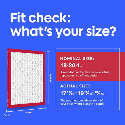 Filtrete 18x20x1, Filtre à air pour fournaise/climatiseur, MPR 1000, Protection Micro-Allergènes, Paquet de 6 (dimensions exactes 17.81 x 19.81 x 0.81)