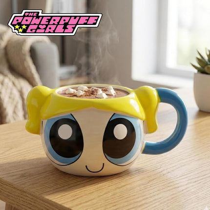 Silver Buffalo The Powerpuff Girls Ceramic 3D Sculpted Mug Featuring Bubbles, 20 Ounces