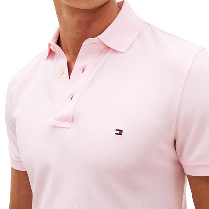 Tommy Hilfiger Men's 1985 Slim Short Sleeve Polo, Pink Lily Small