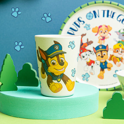 Zak Designs Juego de vajilla infantil de 3 piezas de La Patrulla Canina, plato, tazón y vaso de melamina y bambú duraderos y sostenibles son perfectos para la hora de la cena en familia (Chase, Marshall, Skye y sus amigos)