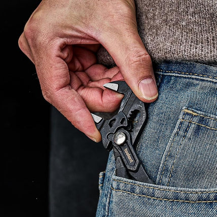 toolant 5-Inch Pocket Adjustable Plier Wrench, Zinc Phosphate CR-V Steel with Smooth Parallel Jaws and Pouch – Compact Portable Wrench for Plumbing, Nuts, Auto & Home Repairs