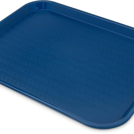 Bandeja de cafetería de comida rápida Carlisle FoodService Products con superficie estampada para cafeterías, comida rápida y comedores, plástico, 14" x 18", azul, (paquete de 12)