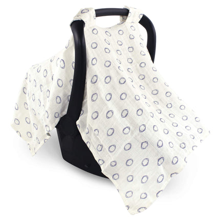 Hudson Baby Muslin Cotton Car Seat Canopy, Footbal