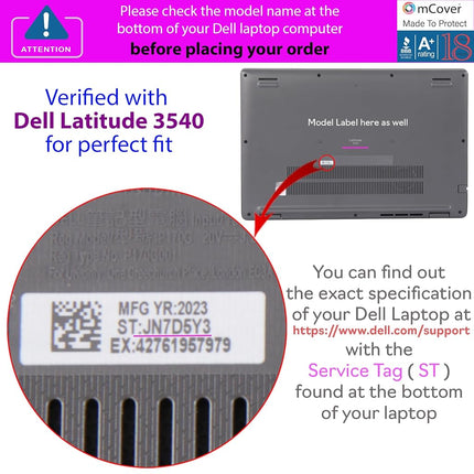 mCover Case Compatible ONLY with 2023-2024 15.6" Dell Latitude 3540/3550 Series Laptop Computer (NOT Fitting Any Other Dell Models) - Purple