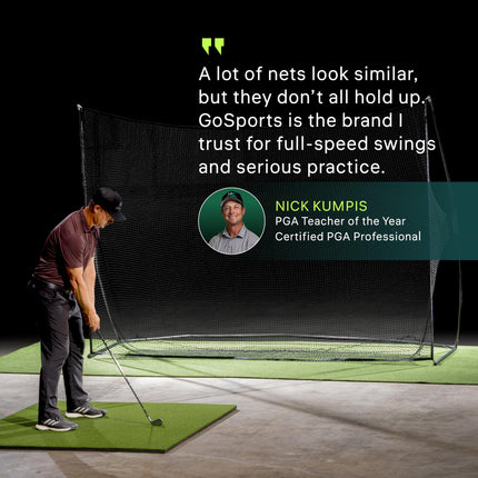 GoSports 7 ft x 7 ft Golf Practice Hitting Net - Personal Driving Range for Indoor or Outdoor Swing Practice