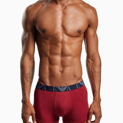Emporio Armani Man's Bold Monogram 3-Pack Trunk Blue S