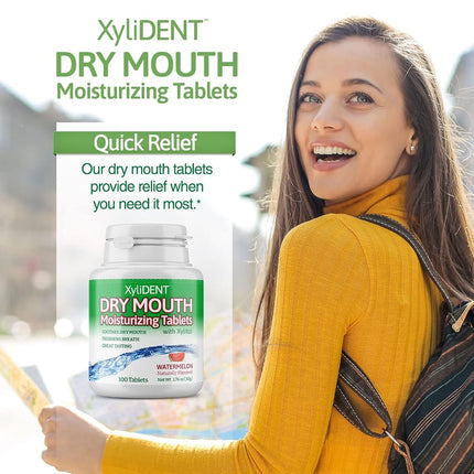 Nature's Stance XyliDENT Xylitol Tablets for Dry Mouth Relief - Stimulates Saliva, Freshens Breath, Reduces Acid Production, Fast Acting Relief, 100 Count