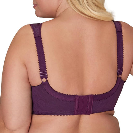 Playtex Women's 18 Hour Comfort-Strap Wireless Bra, Full-Coverage Bra with 4-Way TruSupport, Single & 2-Pack, Plum Majestic, 42C