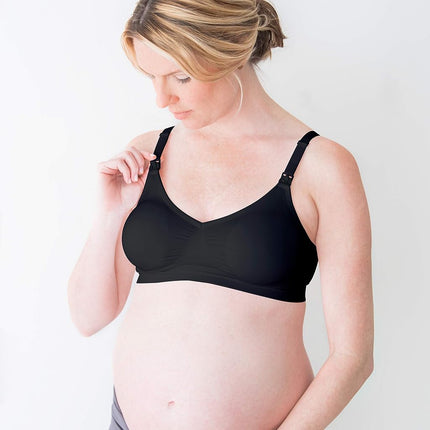 Medela Nursing T-Shirt Bra For Maternity/Breastfeeding, Black, Large
