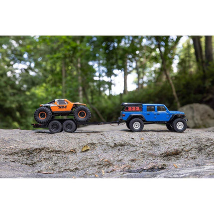 AXIAL SCX24 Flatbed Vehicle Trailer with LED Tail Lights: 1/24, AXI0009