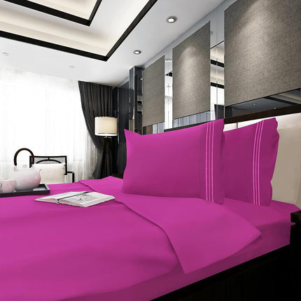 Elegant Comfort Luxurious Microfiber GIFT BOX 4-Piece Bedding Sheet Set, Breathable, Soft 1500 Premium Hotel Quality, Deep Pocket and Easy Fit, California King, Hot Pink
