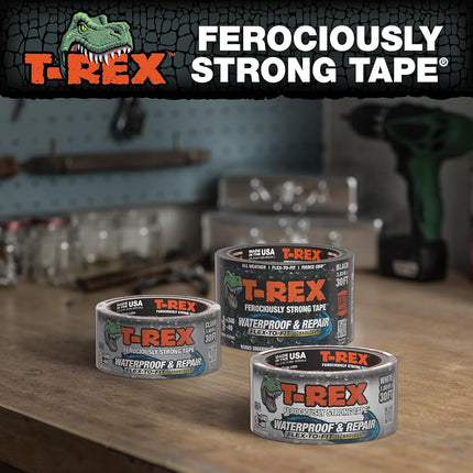 T-Rex Flexible Waterproof Tape - Heavy Duty Adhesive Waterproofing Tape for Repair, Leaks, Roof Patches - Extreme Weather & UV Resistance - White, 1.88" x 30 ft. (Pack of 1)