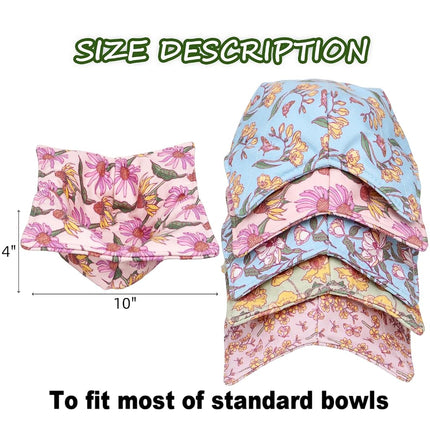 ROGITU Cotton Microwavable Bowl Cozy, Microwave-Safe Hot Bowl Holders, Soup Bowl Cozy Hot Pads (Vintage Floral)