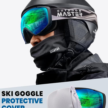 OutdoorMaster Ski Goggles with Cover, Anti-Fog OTG Snow/Snowboard Goggles