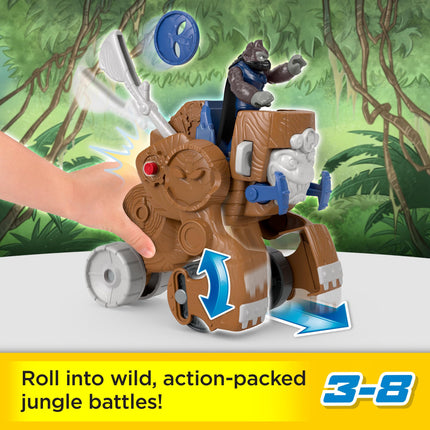 Fisher-Price Imaginext Preschool Toy Monkey Catapult Poseable Figure Set with Launching Action for Pretend Play Ages 3+ Years