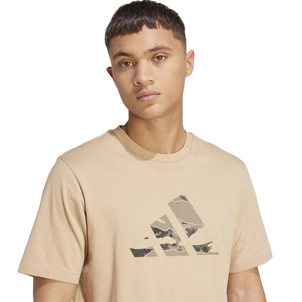 adidas Men's Camouflage Graphic T-Shirt, Warm Sandstone/Logo, M Tall