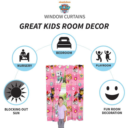 Juego de cortinas Franco para habitación infantil, 82 x 63 pulgadas, Paw Patrol Girls