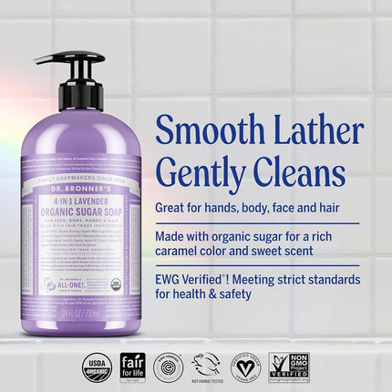 Dr. Bronner's Organic Sugar Soap Baby - Lavender, 710ml