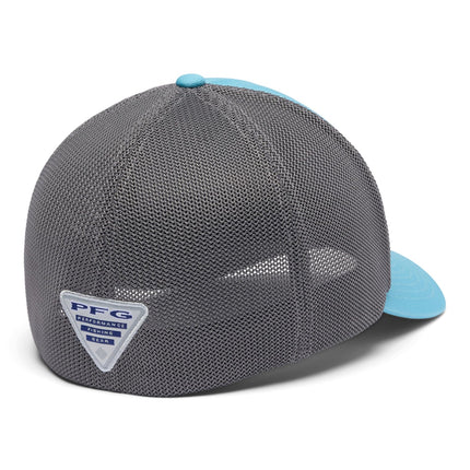Columbia Unisex's PFG Patch Mesh Ball Cap Baseball, Vintage Blue/Redfish Shine, M