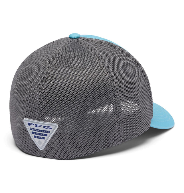 Columbia Unisex's PFG Patch Mesh Ball Cap Baseball, Vintage Blue/Redfish Shine, M