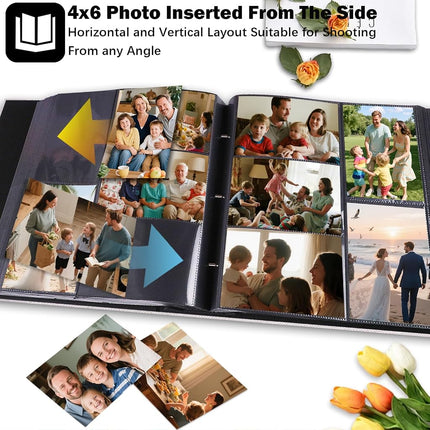 Ruibytree Large Capacity Photo Album 4x6 Photos 1000 Pockets, Beige