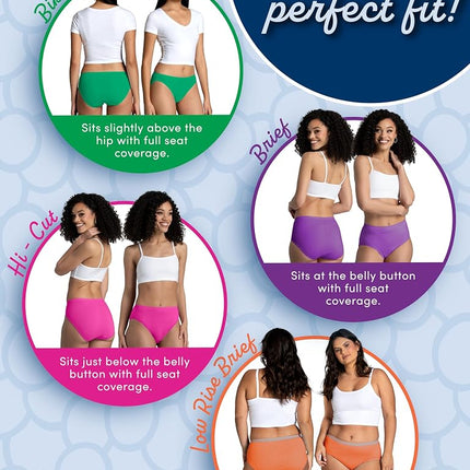 Fruit of the Loom Women's Tag Free Cotton Brief Panties (Regular & Plus Size), Brief-12 Pack-White, 5