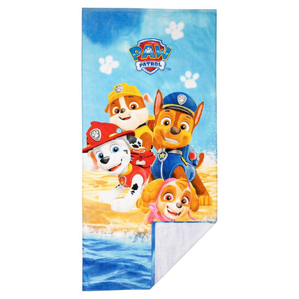 Franco AONELAS Serviette de plage super douce en coton pour enfants, 147 cm x 71 cm, Pat' Patrouille