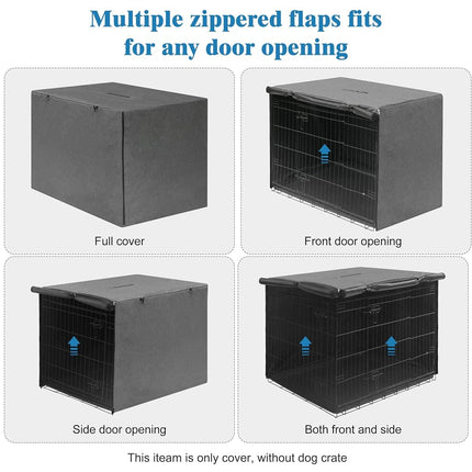 Deblue Indoor Grey Dog Crate Cover, Privacy Polyester Pet Kennel Covers