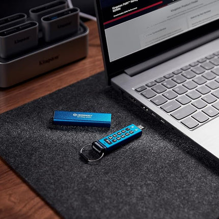 Kingston IronKey Keypad 200C Type-C hardware-encrypted USB Flash Drive FIPS 140-3 Level 3 (Pending) with XTS-AES 256-bit Hardware Encryption -IKKP200C/128GB